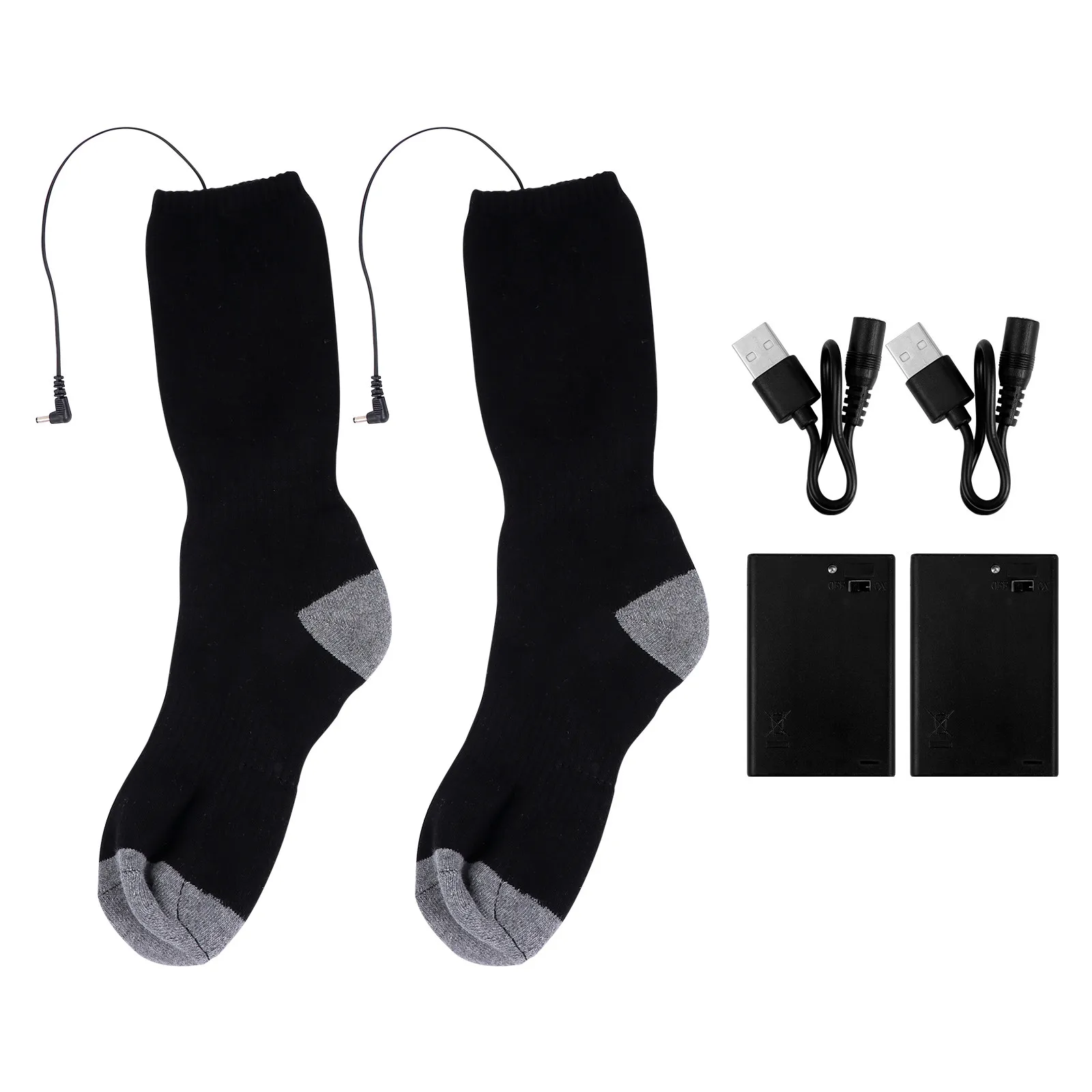 

1Set Heated Socks USB Electric Warming Thermal Stocking Warm Winter Foot Warmer for Skiing Outdoor Use Heating Socks