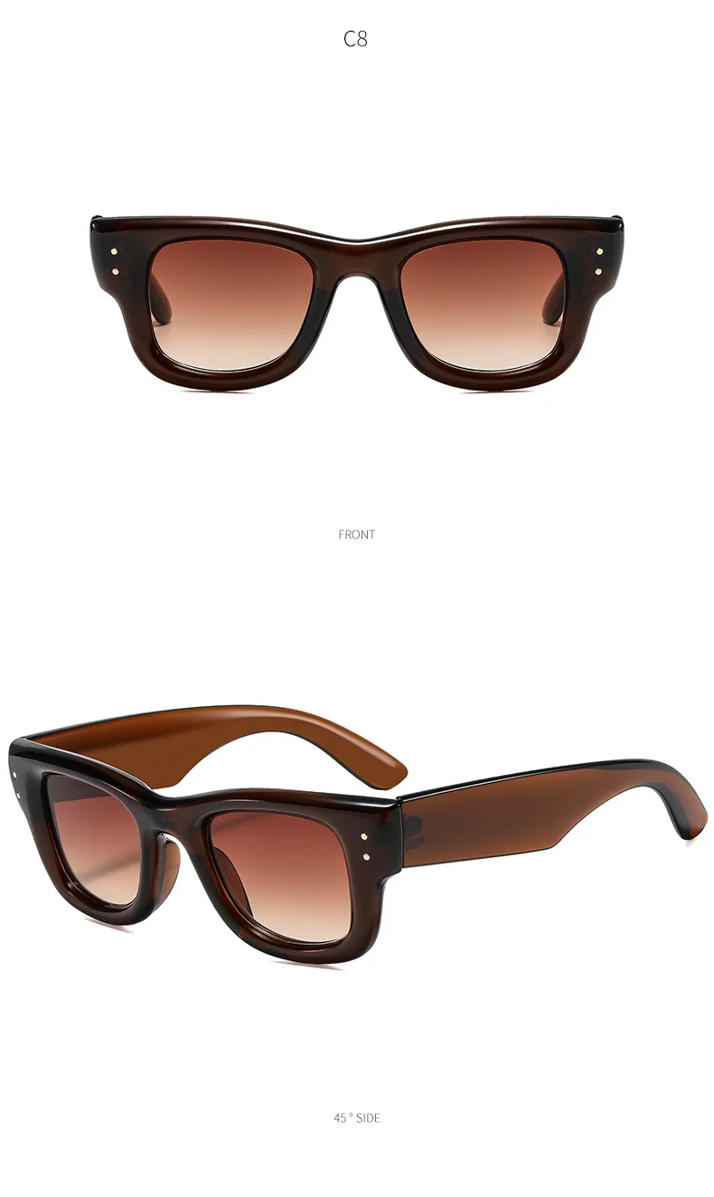 Modische Retro-Sonnenbrille mit quadratischem Rahmen für Damen und Herren, klassische Designer-Sonnenbrille mit kleinem Rahmen, trendige Sonnenbrille, UV400-Schutz – Detail 10