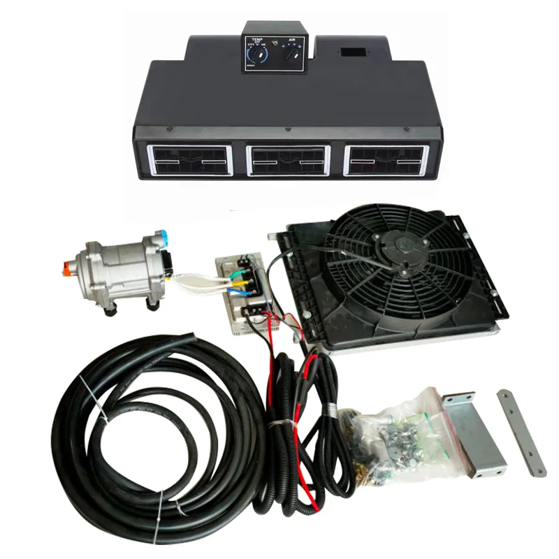 Universal auto klimaanlage unter-dash einheit verdampfer kompressor 12V 24V A/C Kit für lkw mini bus fahrzeug