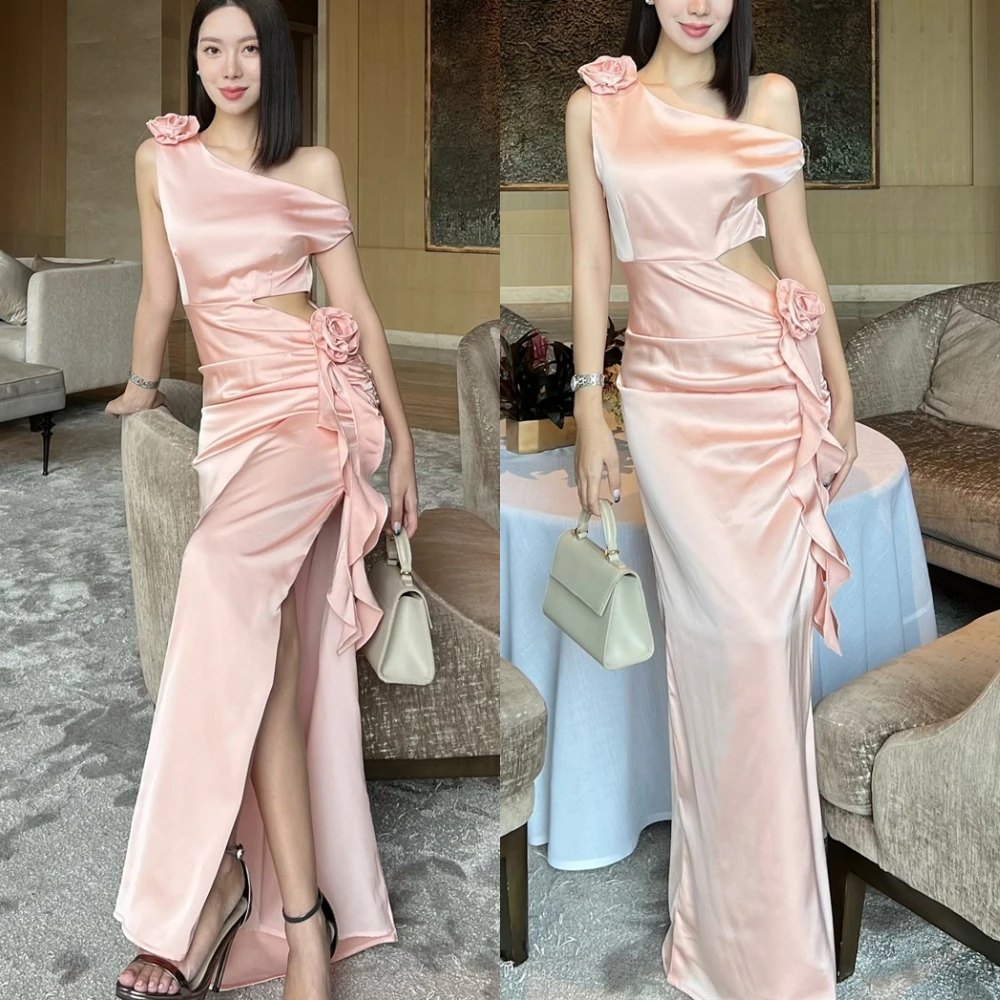 تخصيص قبالة الكتف الساتان مستقيم الجانب الشق مساء اللباس مزاجه حزب فساتين أزياء فساتين المناسبات الخاصة