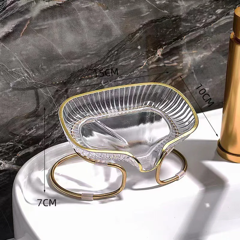 Badkamer Zeepbakje Licht Luxe Toilet Douche Zeephouder Met Afvoer Water Zeep Opbergdoos Container Badkamer Gadgets