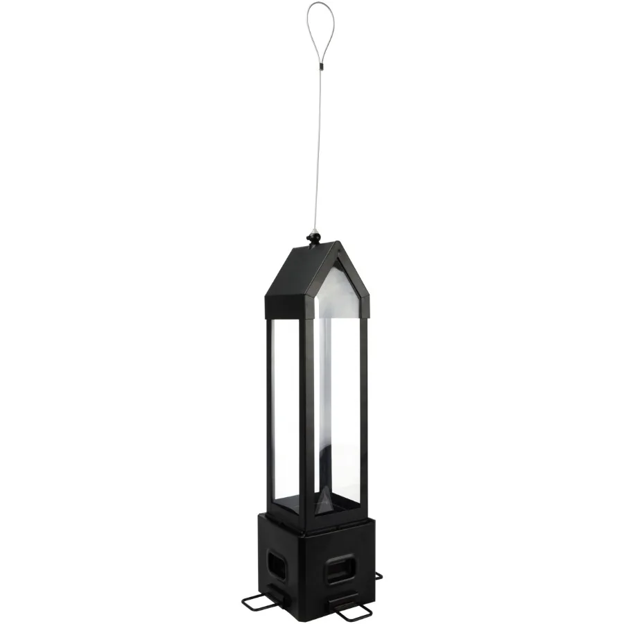 

Металлическая кормушка-фонарь Squirrel Shield (защита от белок) 3.1QT, черная, для уличного кормления птиц, с прочным, устойчивым к ржавчине дизайном