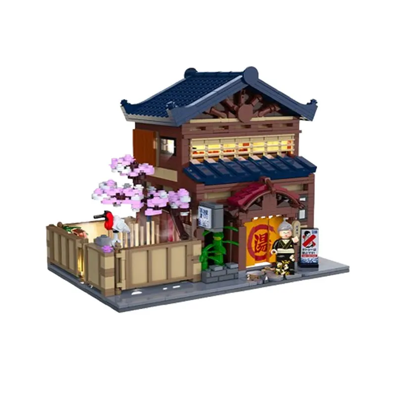

Japanese style street view, hot spring house, Yuguang street view, assembled building blocks, toys, and decorative models
