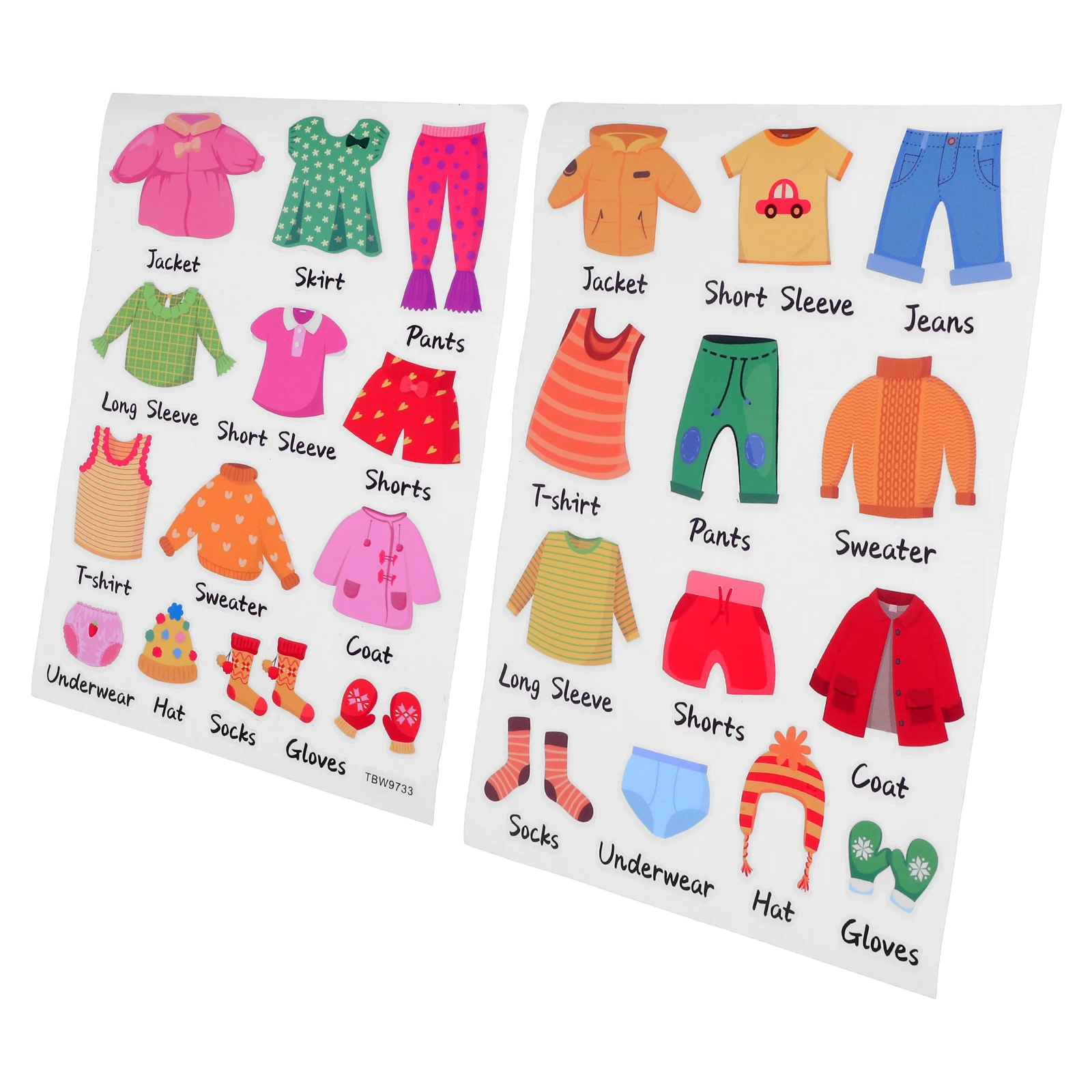 مجموعة واحدة من ملصقات تخزين الملابس سهلة القراءة وملصقات تنظيم الملابس لـ و
