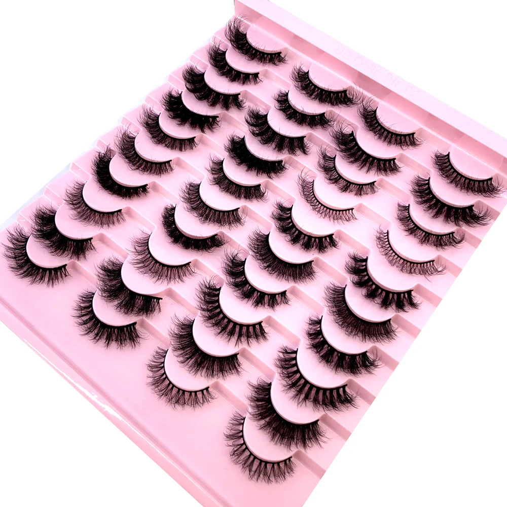 Neu: 20 Paar Natürliche Dicke Künstliche Wimpern, Lange 6D Nerz-Wimpern für Make-up und Wimpernverlängerung – Detail 40