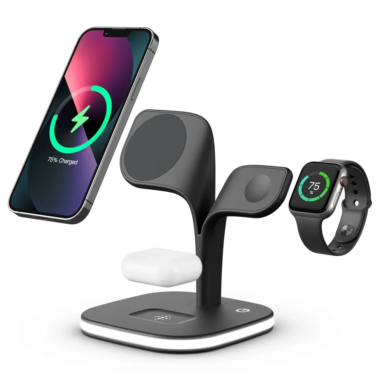 Magnetic Three in One Fast Charging Wireless Charging Bedhead Night Light Desktop Phone Earphones Watch Wireless Charger