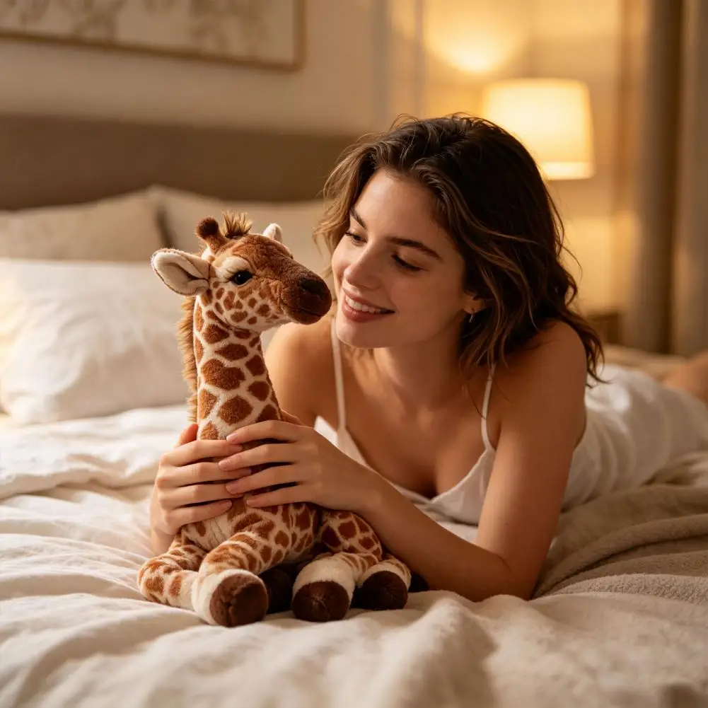 Plush Stuffed Realistic Giraffe Plush Toy Soft Stuffed Pillow Nordic Home Decor Doll Cute Cuddle Gift for Kids Children Soft