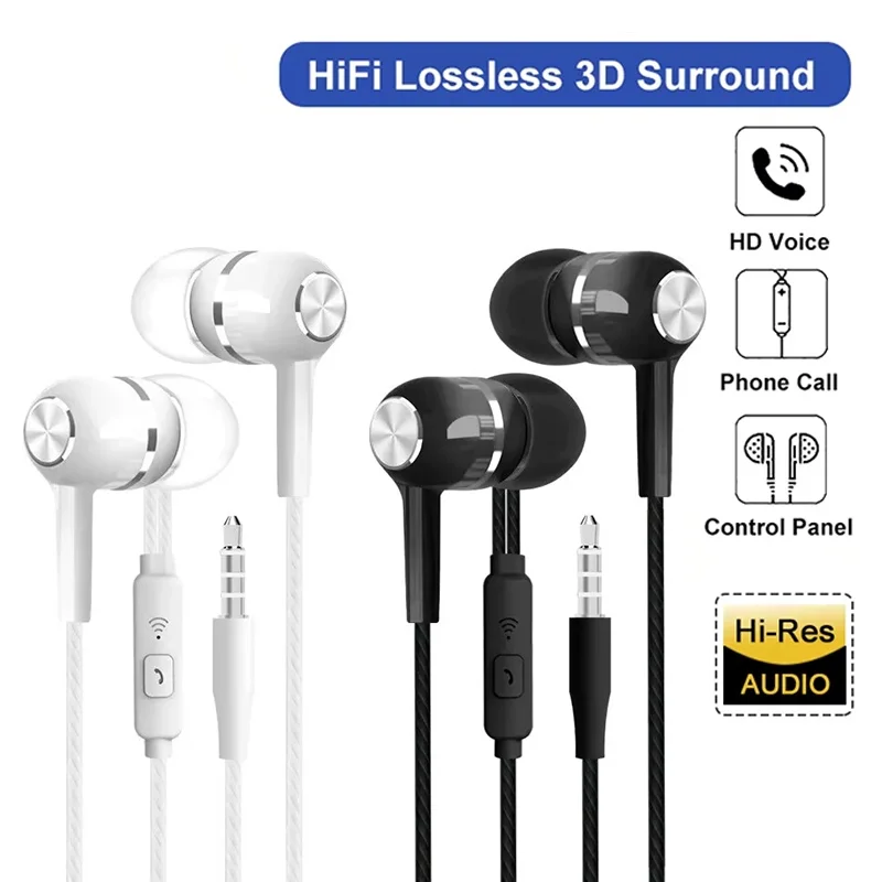 Comfortable Sports Earbuds Clear Call Music Listening Phone 3.5mm Wired Headphones For Smartphone Laptop Wired Earphone Supplies
