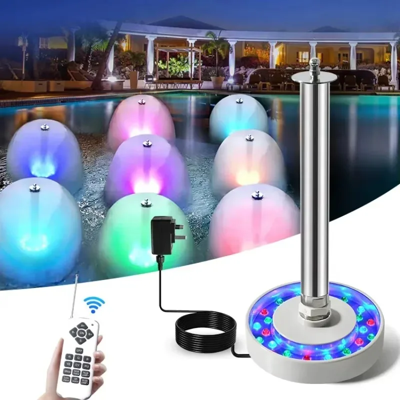 12V Abs Park Led Lighted IP68 Waterproof Led Mini Garden Decoration Water Fountain Nozzle Underwater Light Ring