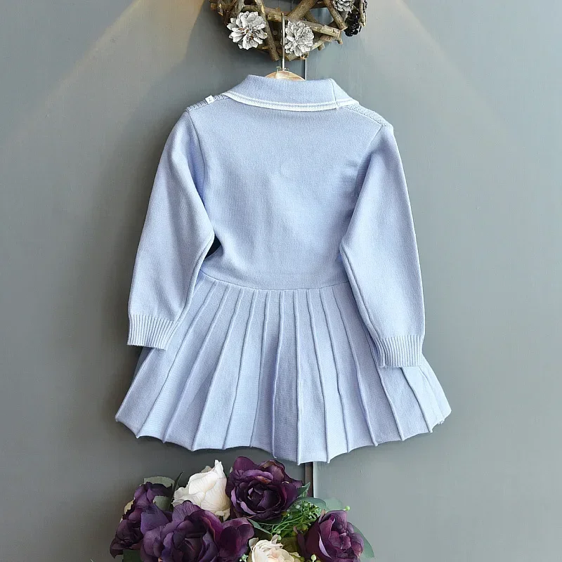 Kids Winter Sweaters Baby Girl Knitted Dress Fall Warm Autumn Girls Sweater Dress Outfits Dresses Toddler Girl Clothes 2-6Y