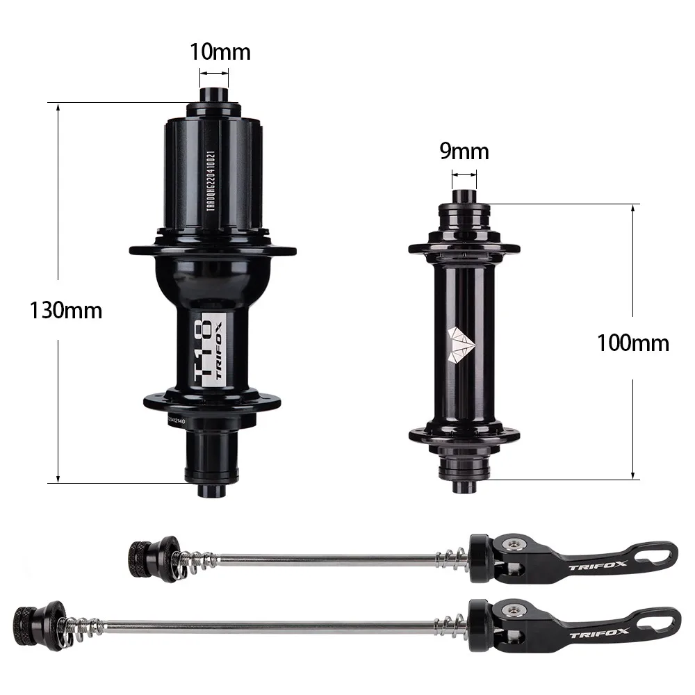 

TRIFOX Official Store Road Bike QR Front 9*100mm Rear 10*130mm Spoke hole F20H; R24H Quick Release Skewe V Brake Bicycle Hub T18