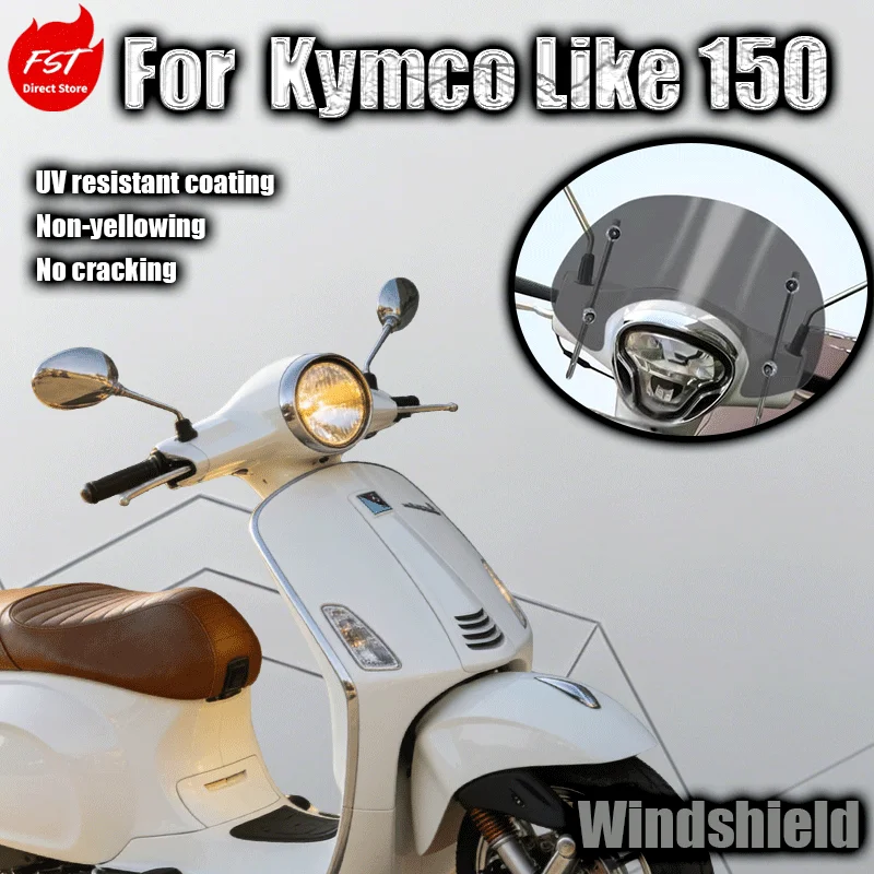 For Kymco LIKE 150 windshields without hand guards windshields with chest protection imported glass