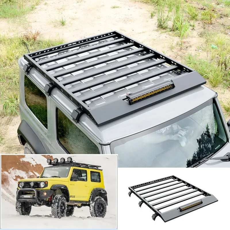 LUMA 2-Door 19-24 Aluminum Car Roof Rack Brackets with Steel Light Accessories Compatible Suzuki 4th Gen Jimny Sierra JB64 JB74
