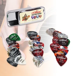 24pcs Alice Boxed Guitar Picks, Mixed Thickness 0.46/0.71/0.81mm Celluloid, Random Color for Acoustic Electric Guitar