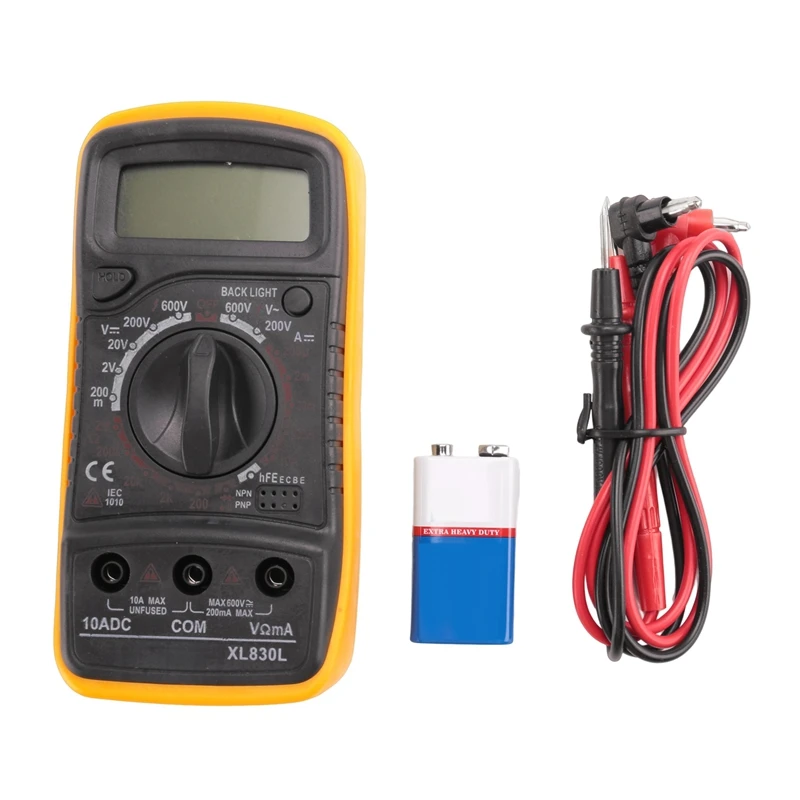 

Digital Multimeter Voltmeter Tester Multi Meter Backlight LCD Measurement Tool Electronic Test Meter With Test Probe