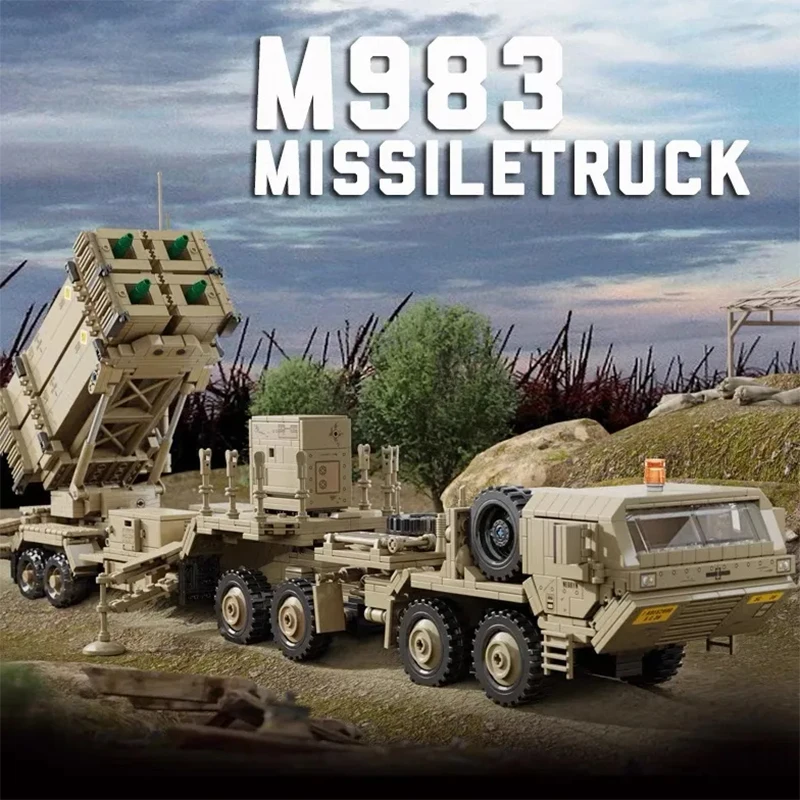 Military MOC Technology JLTV Armored Vehicle Building Blocks Toys M983 Missile Vehicle Assembly Model Bricks Toy for Boys Gifts