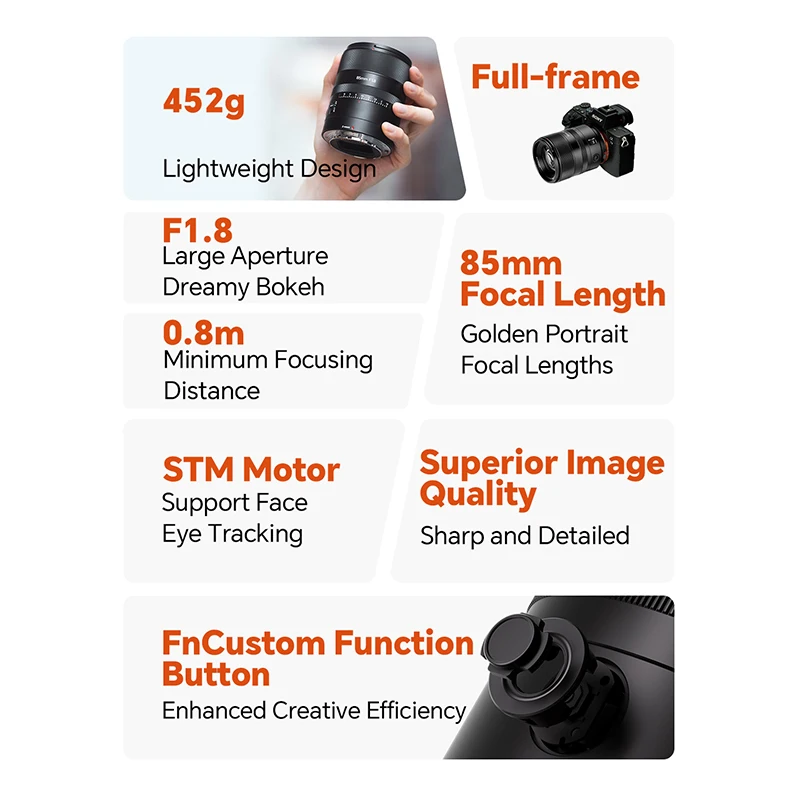 7Artisans AF85MM F1.8 Full Frame Autofocus STM Large Aperture Lightweight Lens For Nikon Z Z7II Z6II Z5