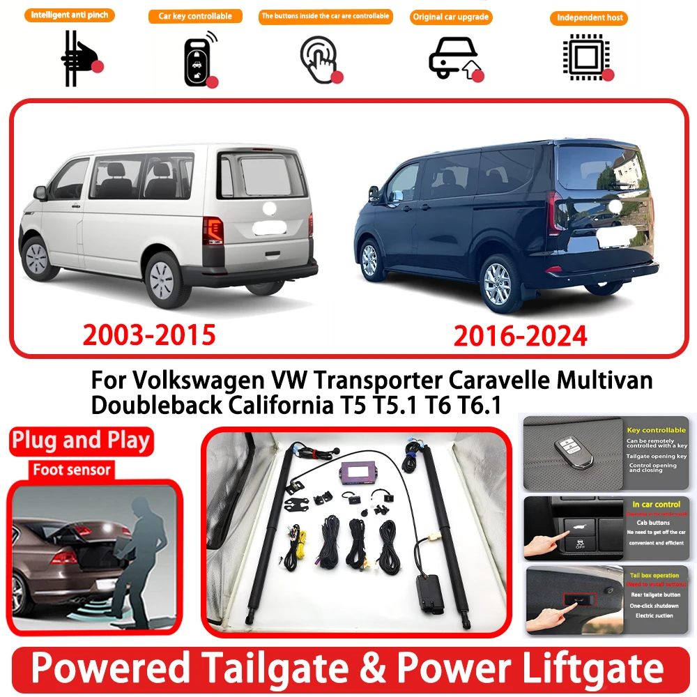 for Volkswagen VW Transporter Caravelle Multivan Doubleback California T5 T5.1 T6 T6.1 Auto Powered Tailgate Power Liftgate Rear