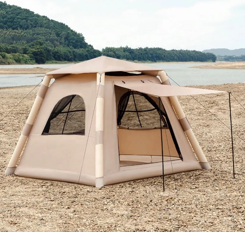 4-5 Person Instant Inflatable Dome Tent Full Set with Manual Pump One Touch Setup Air Shelter for Family Camping