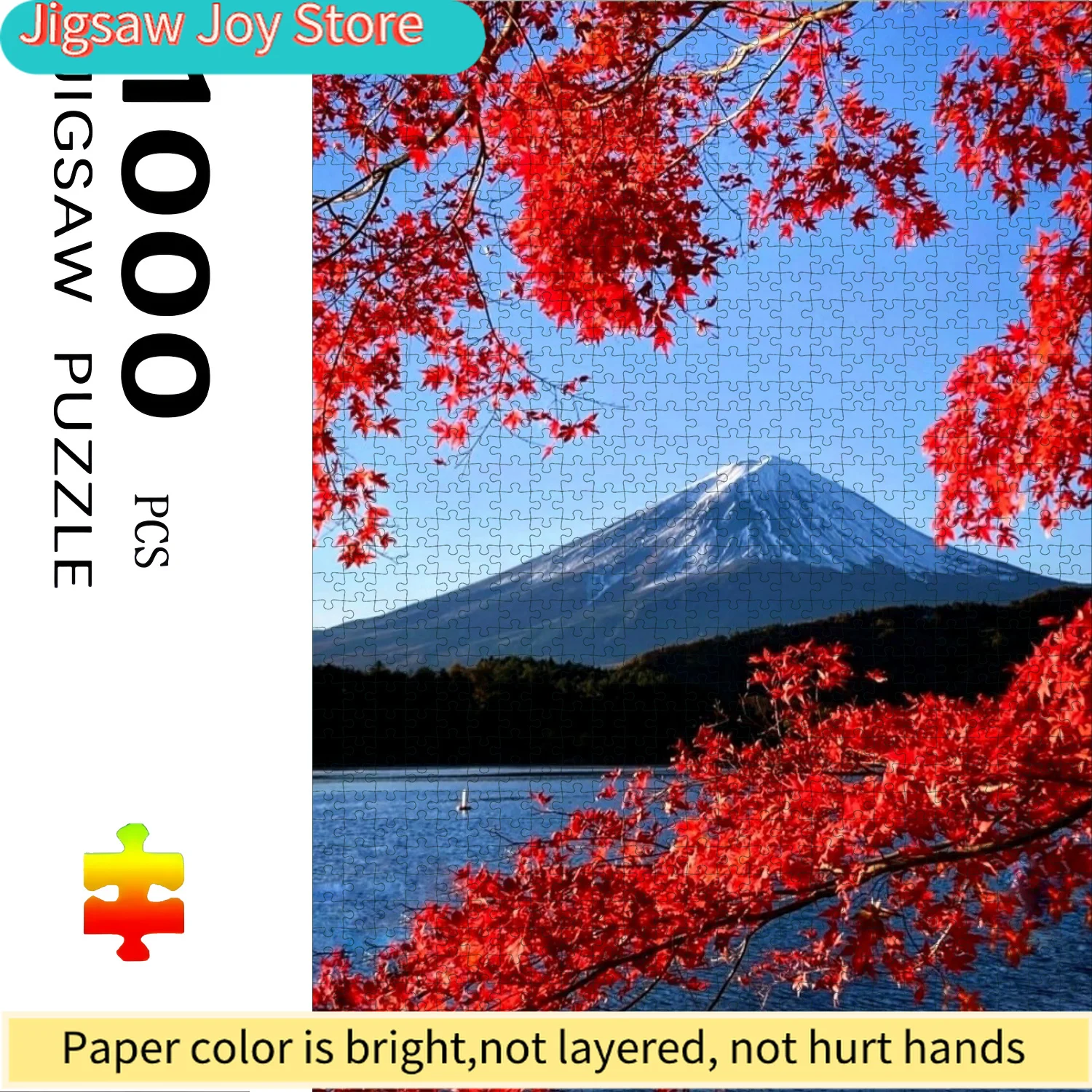 

A Set of 1000pcs Puzzle with Box, Featuring a Scenic Design of Japan's Mount Fuji. A Challenging Paper Puzzle - a Large Intera