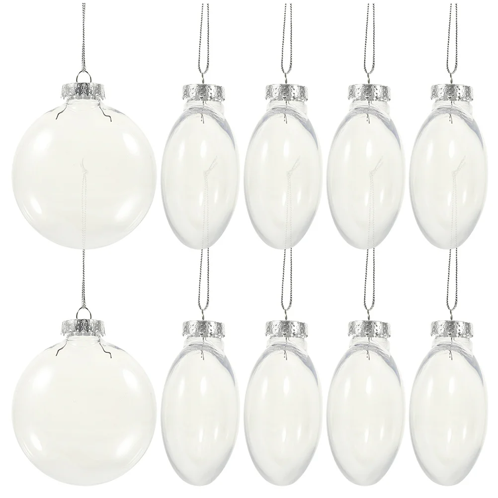 

36Pcs Christmas Tree Hanging Ornaments Transparent Flat Xmas Ball Decoration Xmas Party Hanging Balls Christmas Tree Decor