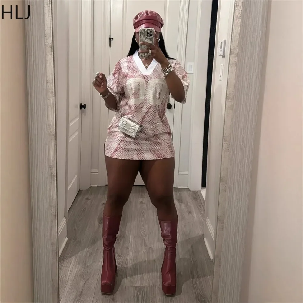 HLJ – t-shirt de basket-ball pour femmes, Style Vintage américain, lettre, col en V, manches courtes, ample, mode Y2K, vêtements de sport