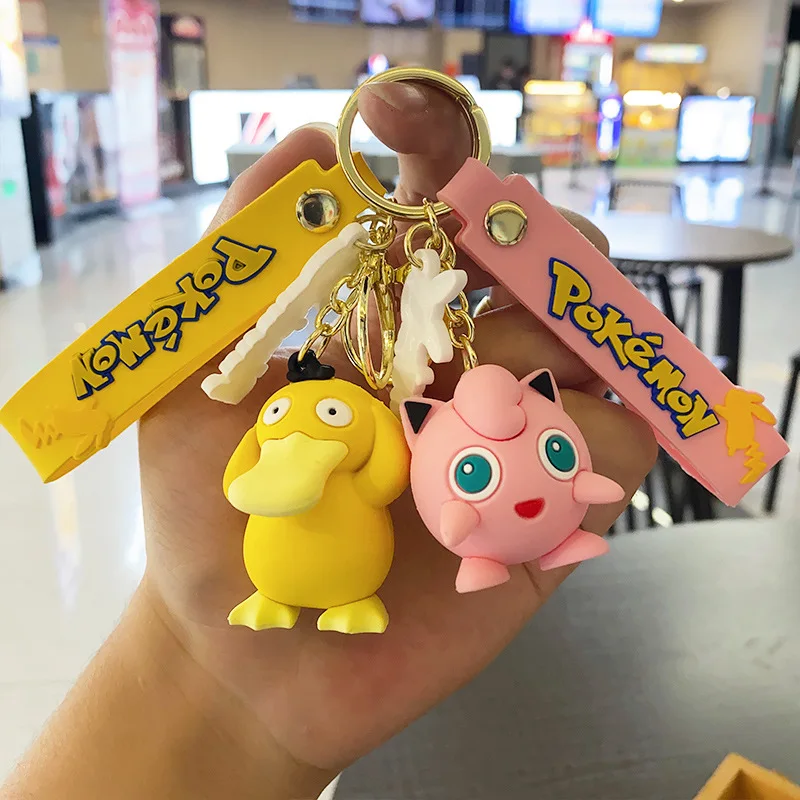 Pokémon Plush Keychain Hangers - Pikachu, Squirtle, Jigglypuff, Bulbasaur, Psyduck! Stylish Additions to Your Bag & Car Keys!