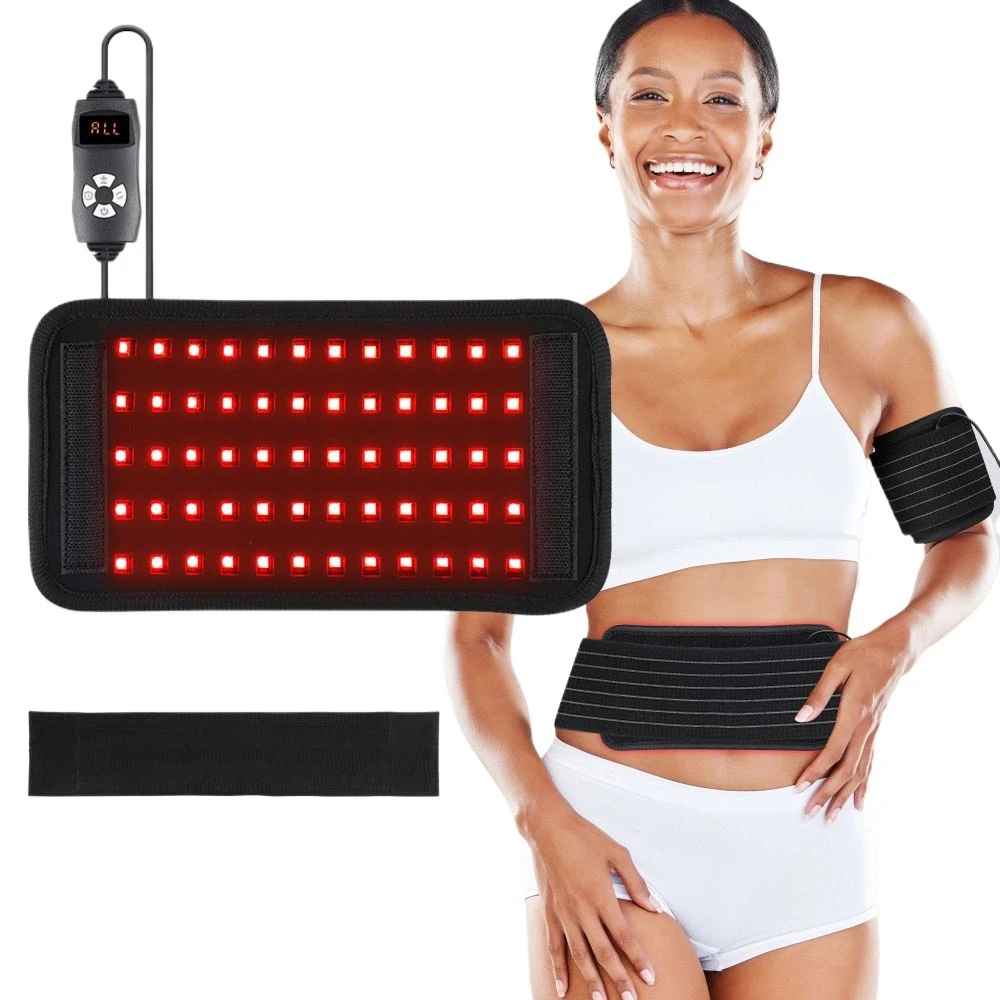 

60 LEDs Red＆Infrared Light Therapy Belt 850nm 660nm Wrap Slimming Therapy Waist Pad with Controller for Full Body Joints Muscle