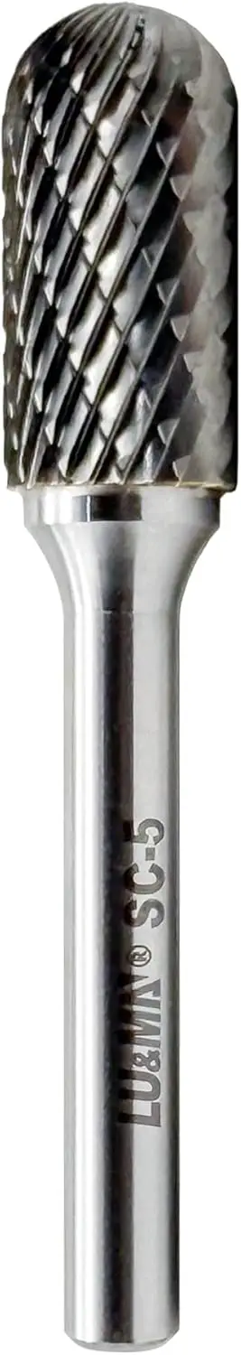 

Tungsten Carbide Burr SC-5 Double Cut Rotary Burr for Deburring Chamfering Engraving Polishing Metal Wood 1/2" Head 1/4" Shank 1
