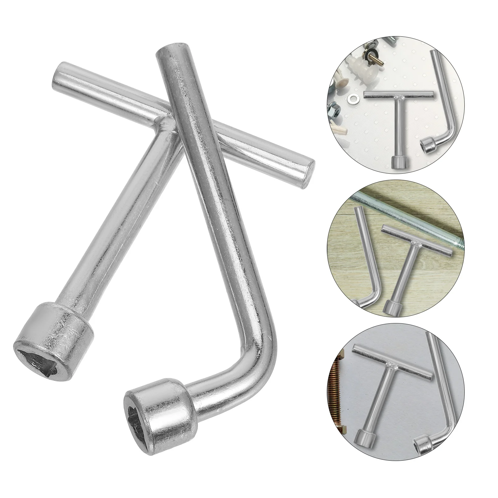 

2pcs Socket Spanner Stainless Steel For Control Cabinet Electric Meter Panel Tool Triangle Key Elevator Triangle Key Hand Tool