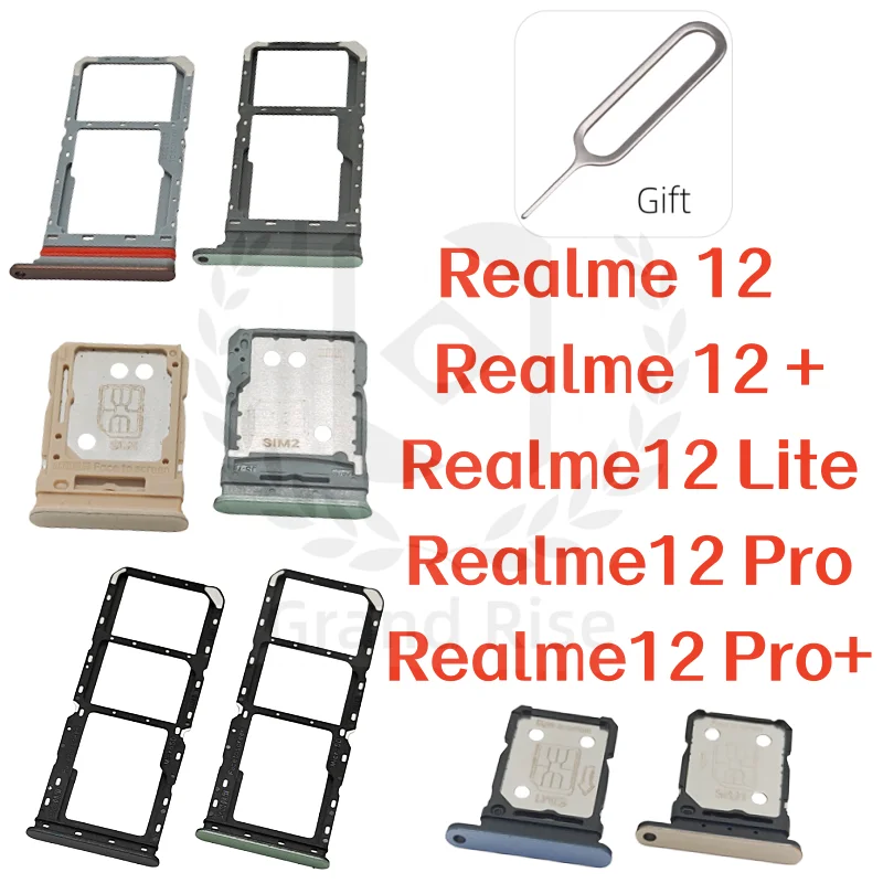 Sim Card Tray Slot For Realme 12 PLUS Realme12 Pro + PLUS  Realme 12Lite  Phone SIM Micro Sim Card Chip Drawer Holder