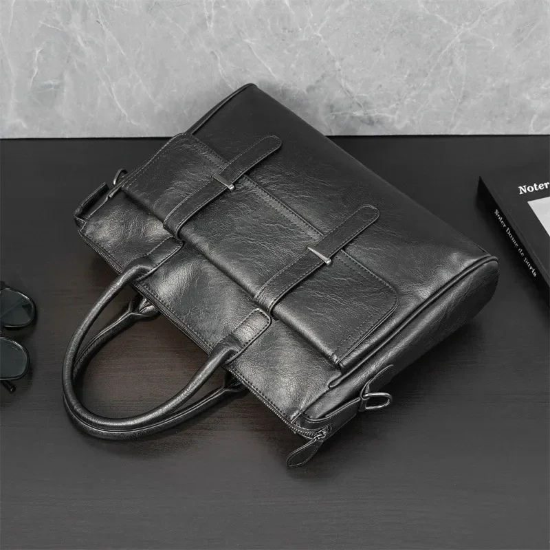 New Business Handbags Men Briefcase Luxury Fashion Leather Men's Top-Handle Bag With Shoulder Strap Crossbody Bag Mens Satchels