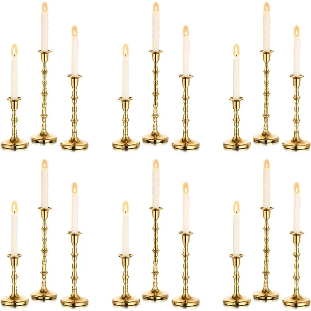 

Gold Candle Holder Taper Candle Holders Candlesticks Modern Iron Metal Candle Sticks Holders Set of 18 6in 9in 12in Tall Kerzen