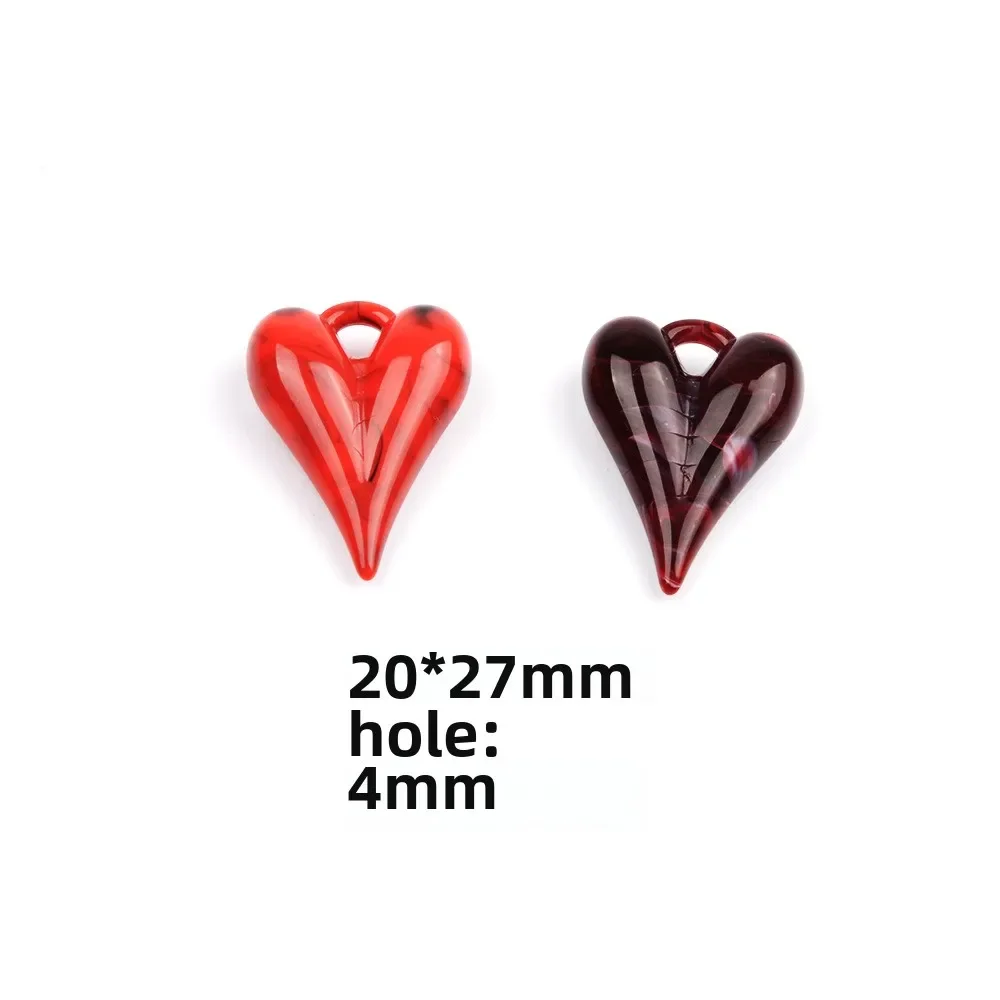 10 pieces 20*27mm  Retro style Alternative heart-shaped design Acrylic pendant DIY makes jewelry  clothing Accessory materials