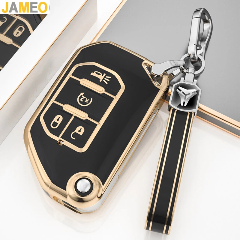 For JEEP Grand Cherokee Gladiator Wrangler JT JLU TJ JL Renegade Compass TPU Key Case Shell Fob Cover Holder Keyless