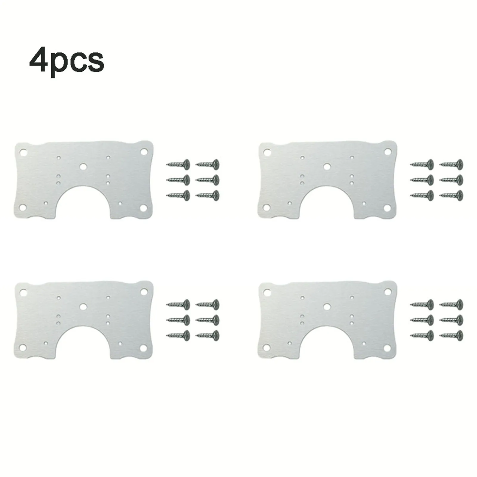 Furniture Hardware Kitchen Cupboard Door Stainless Steel Silver Hinge Repair Kit Plate And Fixing Screws Drawer Cabinet Hinges