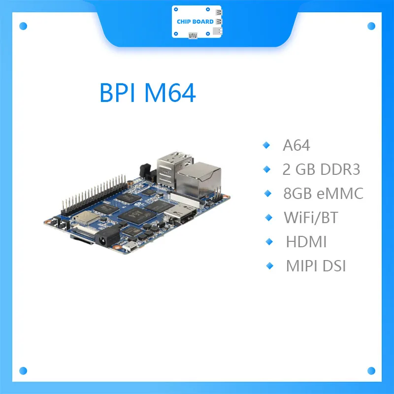 

BPI M64 Banana Pi Allwinner A64 Board 64-bit Quad-core mini single board computer