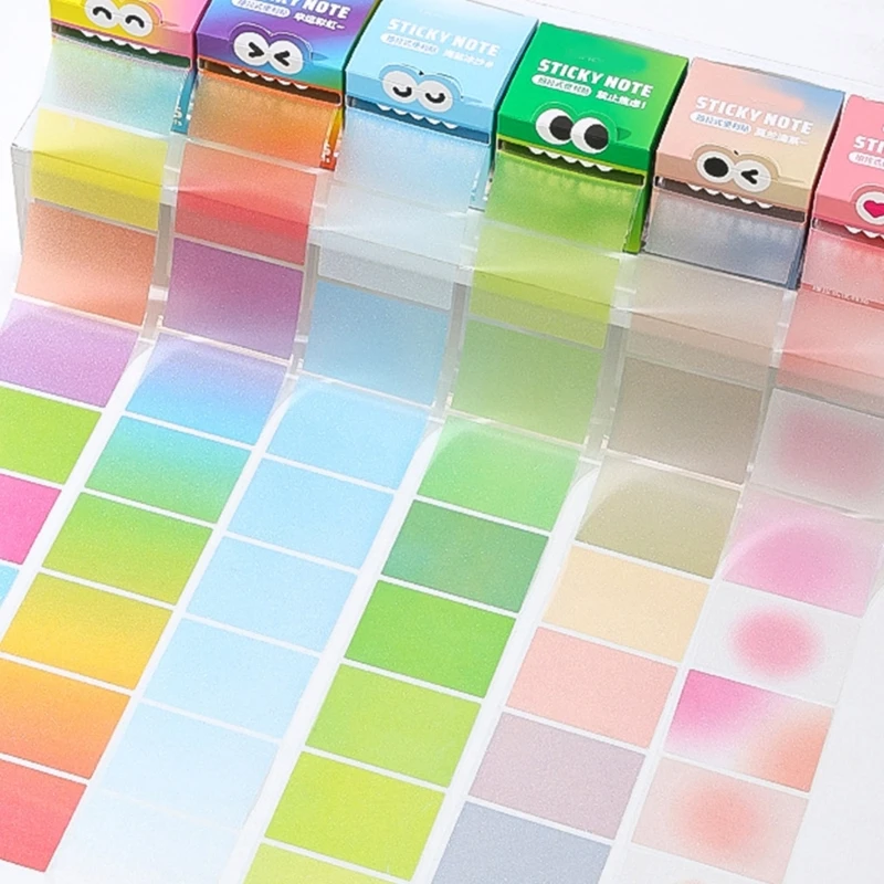 

F68B Pull Out Sticky Notes Pad for Writing 105 Sheets Pearlescent Note Paper Memo Pad Reminder on Fridges Computer Calender