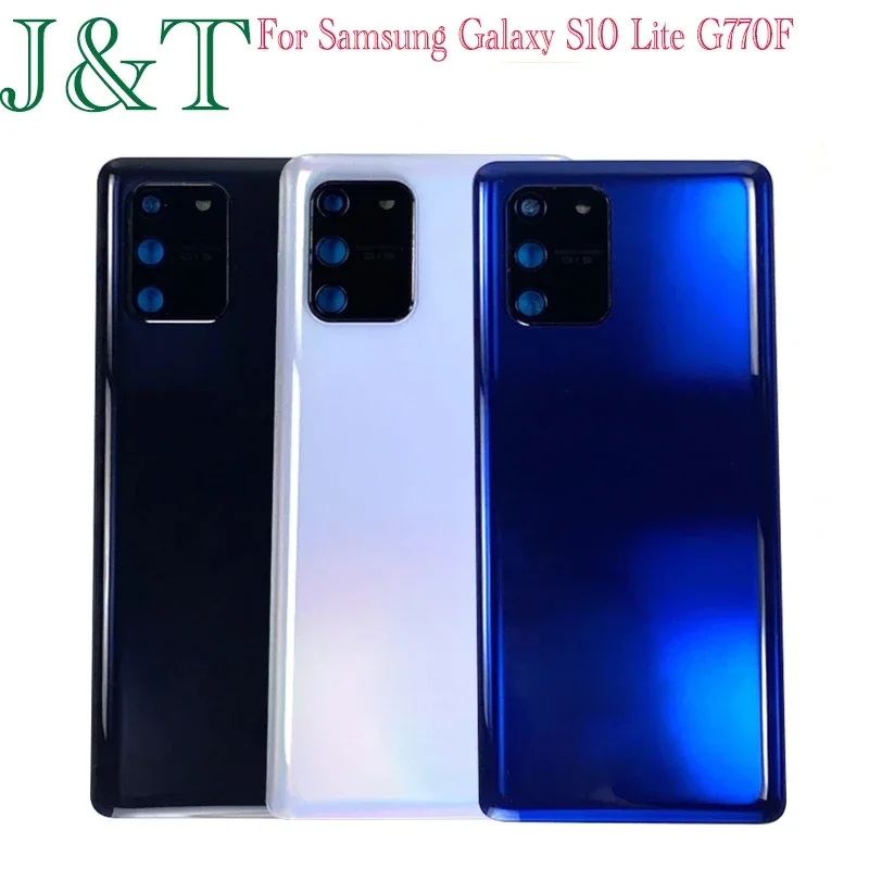 New For Samsung Galaxy S10 Lite SMG770DS G770F Battery Back Cover Rear Door Plastic Panel S10Lite Housing Case Adhesive Replace