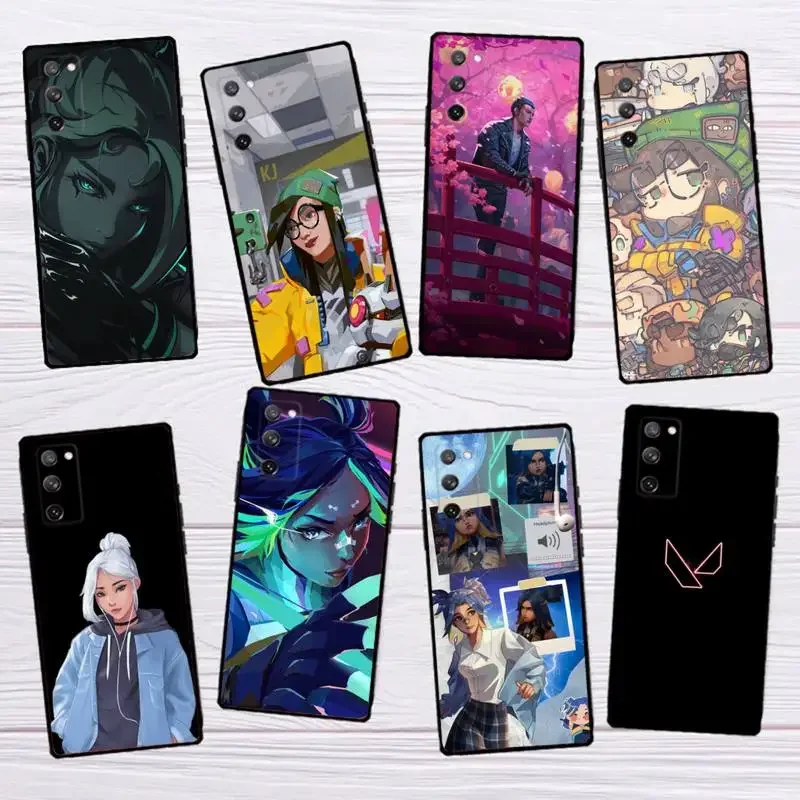 V-Valorante Game Phone Case for SamsungS23 S22 S21 S20 Ultra Pro S10 S30Plus 20 Ultra Black Cover