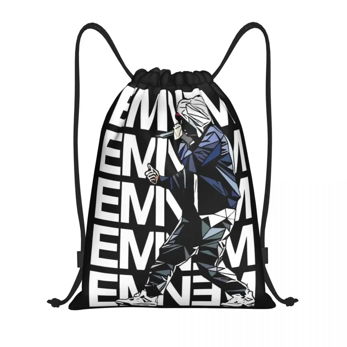 Custom Funny E-Eminem Hip Hop Drawstring Bag Women Men Lightweight Sports Gym Storage Backpack