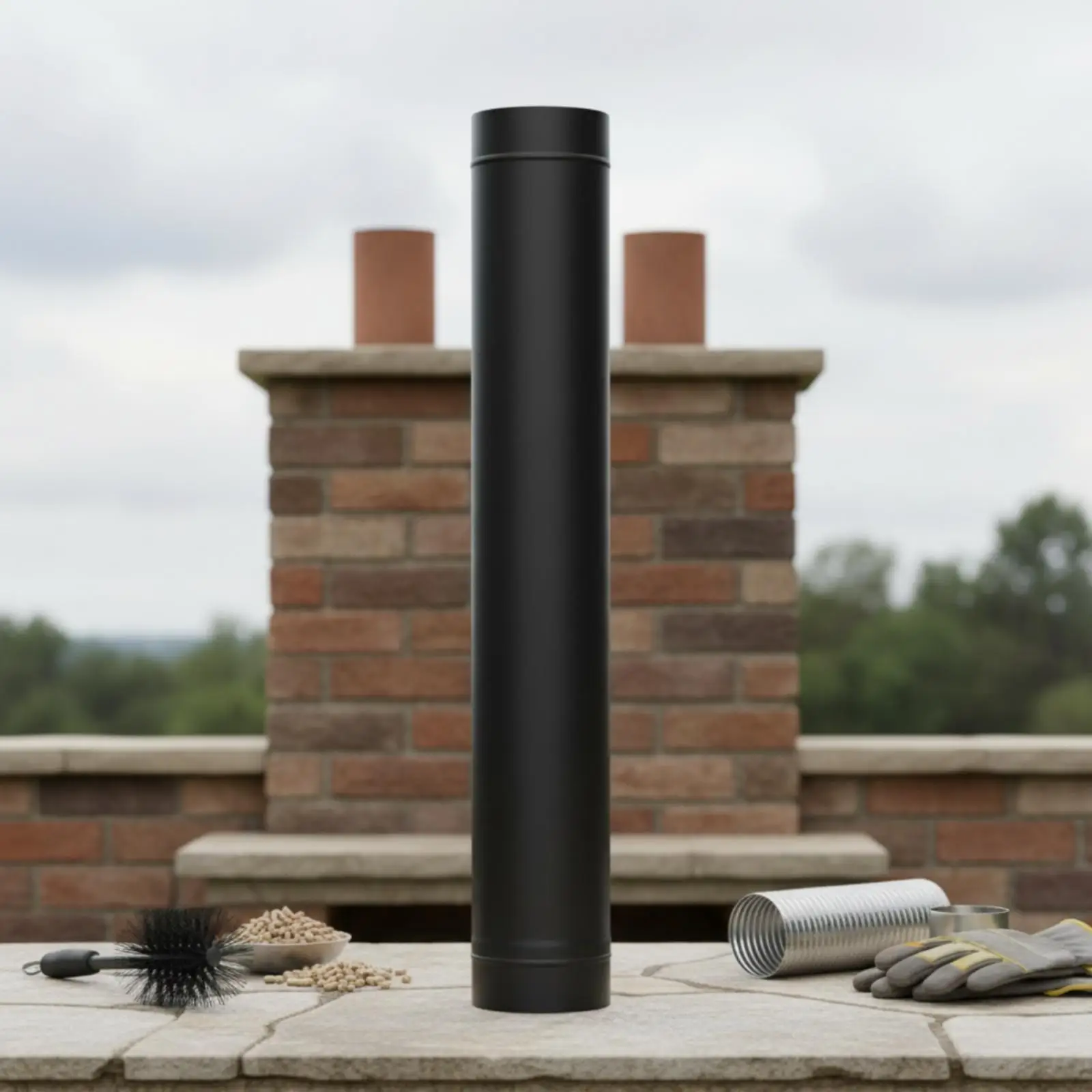 Chimney Flue Pipe High Temperature Resistant Fireplace Flue Pipe Metal for Installers, Homeowners