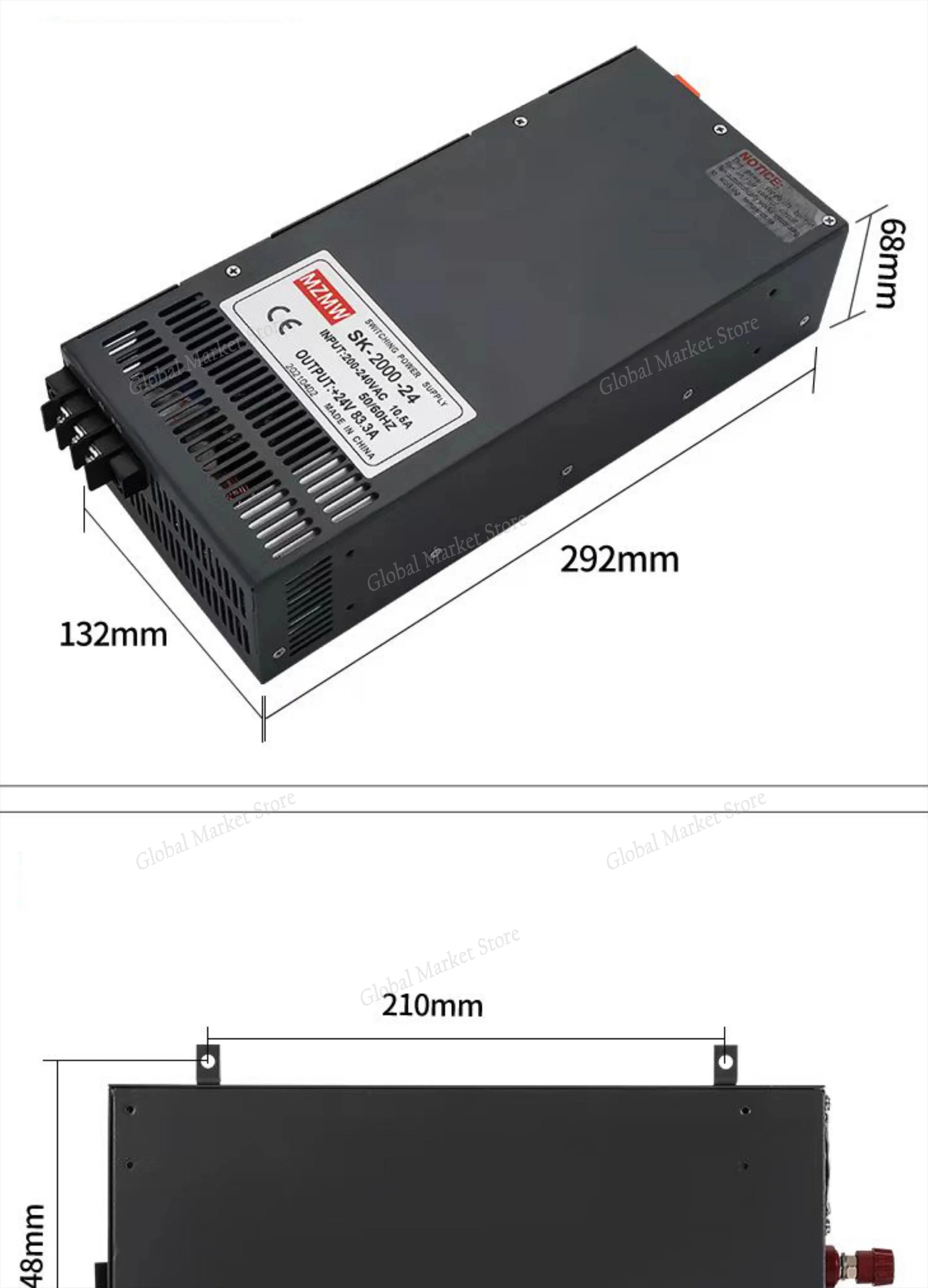 2000W Adjustable Switching Power Supply,Alternating current to direct current,High-temperature durability,Overload protection.