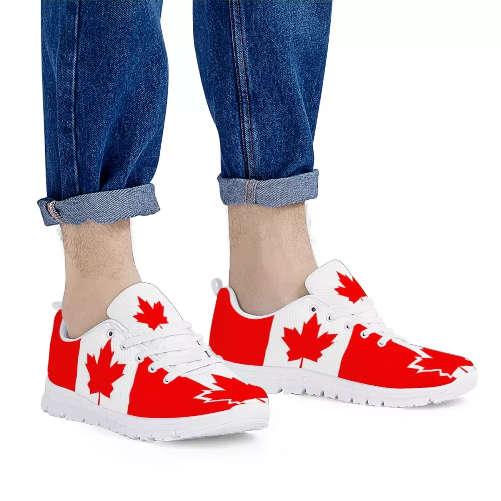 Canada Flag Shoes Women Red maple leaf Pattern Casual Outdoor Footwear Flats Shoe Brand Customizable Sneakers Lightweight