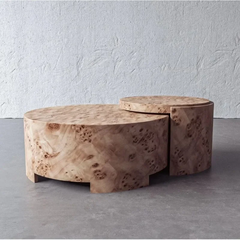 

Scandinavian-style Wabi-Sabi Eco-Friendly Durable Solid Wood Tree Knot Coffee Table for Living Room Hotels Cafs Homestays