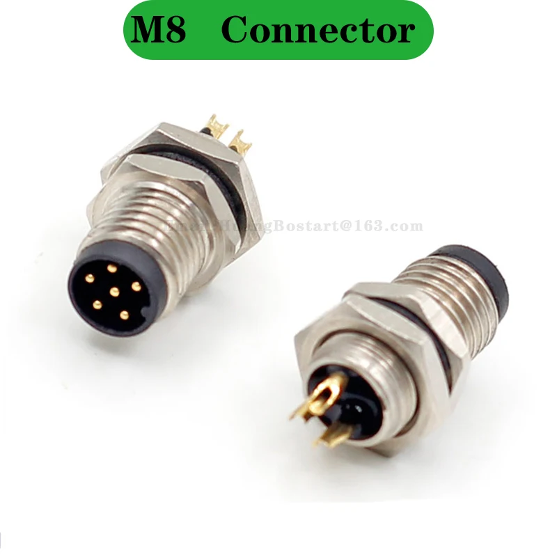 3 4 5 6 8 Pins M8 Solder Welding A D Coding Male Female Panel Mount IP67 Sensor Circular Connectors