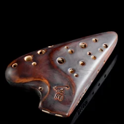 Fengya Vintage affumicato Ocarina SG 2 tubo professionale Ocarinas Treble G principiante che suona musica flauto strumenti Orff bei regali