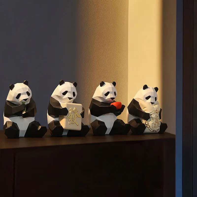 

Creative panda lucky decoration office desk surface panel living room wine cabinet hallway home decoration fortune opening gift