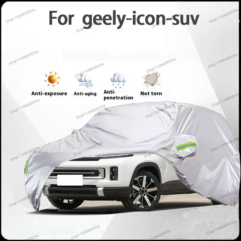 

Чехол для автомобиля Geely Icon Fit — водонепроницаемый, пылезащитный, солнцезащитный козырек (УФ), снегозащитный | Серебряное полное покрытие с защитой в течение всего дня