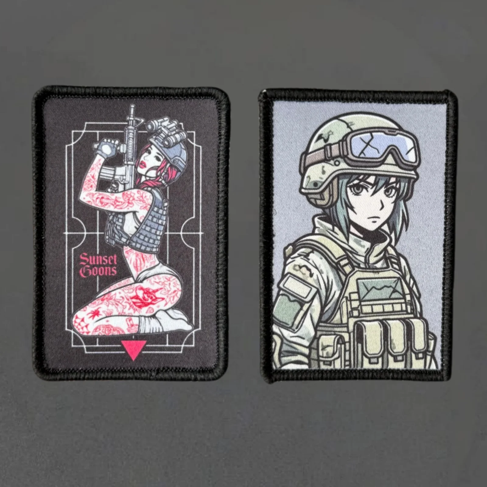 Night Vision Girl Printed Patch Tactical Vest Hook and Loop Badge Backpack Morale Appliques Sticker Armband Patches for Clothing